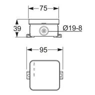 Μπουάτ εξωτερικό με διάσταση 75x75x39mm στεγανό  IP55 σε γκρι χρώμα