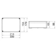 Κυτίο επίτοιχο βιομηχανικό με διάσταση 220x170x86mm  IP65 κατάλληλο για εξωτερικό χώρο 