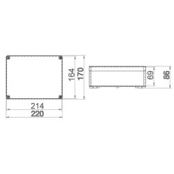 Κυτίο επίτοιχο βιομηχανικό με διάσταση 220x170x86mm  IP65 κατάλληλο για εξωτερικό χώρο 