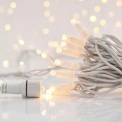 96 LED λαμπάκια 7.2W 24V με θερμό χρώμα φωτός 1900-2000K & λευκό καλώδιο IP65 με μήκος 1160cm