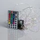 100 MINI LED 4,5V RGB με μετασχηματιστή και τηλεχειριστήριο  & ασημί καλώδιο χαλκού IP44 μήκος 990cm