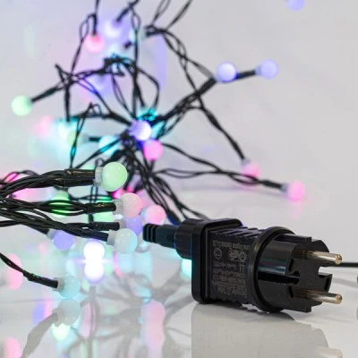 40 LED λαμπάκια 4,5V με μετασχηματιστή & πράσινο καλώδιο RGB χρώμα φωτός  προέκταση παροχής 300cm IP44 μήκος 390cm