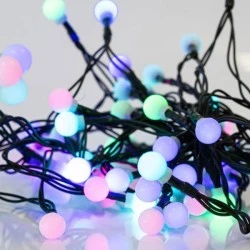40 LED λαμπάκια 4,5V με μετασχηματιστή & πράσινο καλώδιο RGB χρώμα φωτός  προέκταση παροχής 300cm IP44 μήκος 390cm