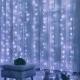 20 LED λαμπάκια σε σειρά κουρτίνα με ψυχρό χρώμα φωτός σετ 6 τμχ με 2 κονέκτορες  IP65 & μήκος 200cm