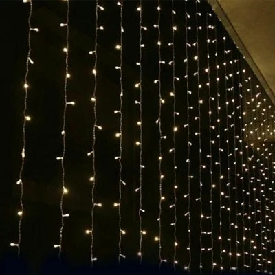 30 LED λαμπάκια σε σειρά κουρτίνα με θερμό χρώμα φωτός σετ 6 τμχ με 2 κονέκτορες IP65 & μήκος 300cm 30 LED λαμπάκια σε σειρά κουρτίνα με θερμό χρώμα φωτός σετ 6 τμχ με 2 κονέκτορες IP65 & μήκος 300cm