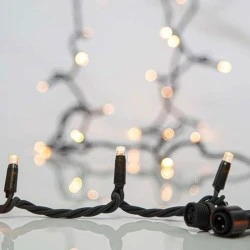 96 led λαμπάκια σε σειρά με 2500-2800k θερμό λευκό φως & πράσινο καλώδιο IP65 σετ 5 σειρές & μια επεκταση 300cm