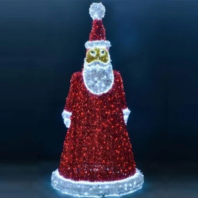 Άγιος Βασίλης 3D με λευκή led φωτοσωλήνα και κόκκινα led IP44