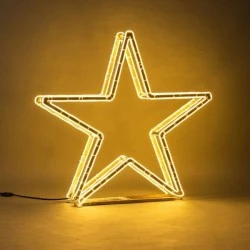 Επαγγελματικό σχέδιο αστέρι 3D NEON φωτοσωλήνα θερμή λευκή διπλής όψης 93x97x14cm IP44