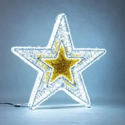 Αστέρι 3D λευκή με λευκή led φωτοσωλήνα και λευκό led 118x115x16cm IP65