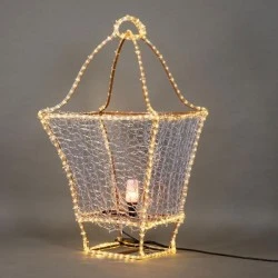 Επιδαπέδιο φανάρι 3D με led φωτοσωλήνα θερμή λευκή 102x54x54cm εξωτερικού χώρου IP65