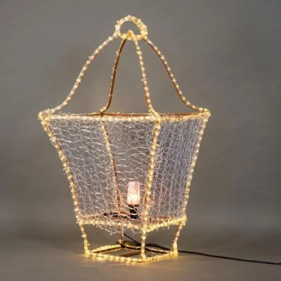 Επιδαπέδιο φανάρι 3D με led φωτοσωλήνα θερμή λευκή 102x54x54cm εξωτερικού χώρου IP65