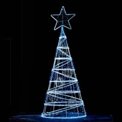 Δέντρο 3D με μπάλες στο εσωτερικό λευκή led φωτοσωλήνα και θερμά λευκά led 500x170x170cm IP65