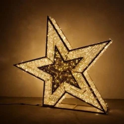 Αστέρι 3D με θερμή λευκή led φωτοσωλήνα και θερμά λευκά led 200x200cm IP65
