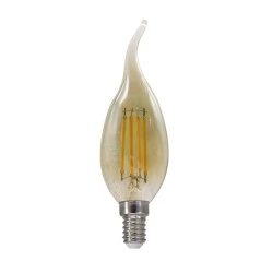 Λάμπα led Filament κεράκι με μύτη Ε14 4W 230V 2700k θερμό λευκό φως 500lm με δυνατότητα ρύθμισης έντασης φωτός & μελί κάλυμμα 