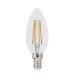 Λάμπα led filament κεράκι Ε14 5W 230V 4000k ενδιάμεσο λευκό φως 690lumen 30000h ντιμαριζόμενη με διάφανο κάλυμμα