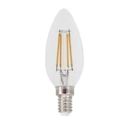 Λάμπα led filament κεράκι Ε14 5W 230V 2700k θερμό λευκό φως 680lumen 30000h ντιμαριζόμενη με διάφανο κάλυμμα 