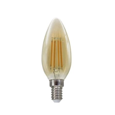 Λάμπα led filament κεράκι Ε14 4W 230V 2700k θερμό λευκό φως 500lm με δυνατότητα ρύθμισης έντασης φωτός & μελί κάλυμμα