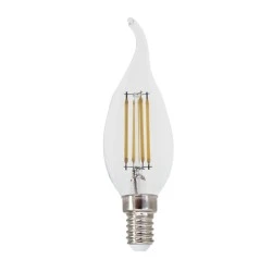 Διακοσμητική λάμπα led Ε14 5W 230V ντιμαριζόμενη 2700k θερμό φως 620lm κερί με μύτη C35 διάφανη