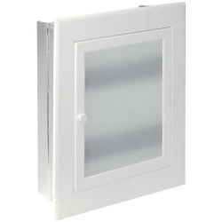 Πίνακας χωνευτός μεταλλικός 344x278x92mm με πόρτα από πλαστικό αμμοβολής 2 σειρών 24 θέσεων 