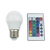 Λάμπα smart led σφαιρική 4W E27 230V RGB +3000k εναλλαγής χρωμάτων με τηλεχειριστήριο