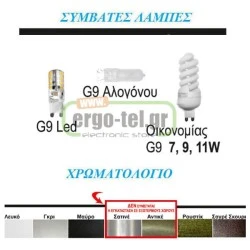 Φωτιστικό πλαφονιέρα σατινέ με σκέπαστρο για λάμπα G9 230V στρογγυλό αλουμινίου στεγανό IP54