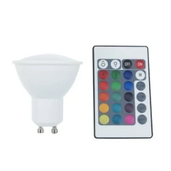 Λάμπα smart led 5W GU10  230V RGB +3000k εναλλαγής χρωμάτων με τηλεχειριστήριο