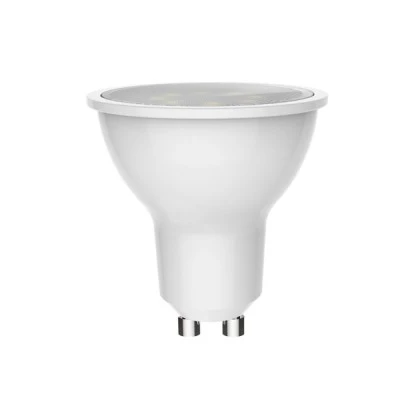 Λάμπα led GU10 6W 3000k ενδιάμεσο λευκό φως 570lm με δυνατότητα ρύθμισης έντασης φωτός & γαλακτερό κάλυμμα