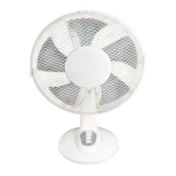 Ανεμιστήρας επιτραπέζιος 40W με 5 φτερωτές 3 ταχύτητες διάμετρο 30cm οριζόντια περιστροφή έως 90 μοίρες & δικτυωτό πλέγμα ασφαλείας