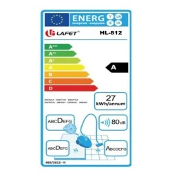 Ηλεκτρική σκούπα HL-812 800W με χωρητικότητα 2Lt με διακόπτη ελέγχου ταχύτητας 