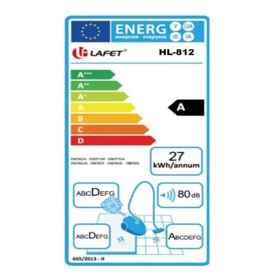 Ηλεκτρική σκούπα HL-812 800W με χωρητικότητα 2Lt με διακόπτη ελέγχου ταχύτητας 