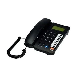 Σταθερό Τηλέφωνο P-8137 με 16-ψήφια οθόνη LCD & λειτουργία αναμονής σε μαύρο χρ΄ώμα