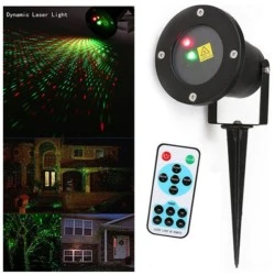 Χριστουγεννιάτικο φωτιστικό - laser projector δαπέδου 6W με σχέδιο - κοκκινα και πρασινα pin point