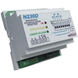 Μονοφασικός επιτηρητής τάσεως N230D 230V ράγας ΙΡ20Β με led ενδείξεις 