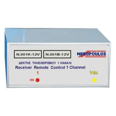 Δέκτης τηλεχειρισμού 1 κανάλι 12Vdc 433ΜΗz σύνδεση με κλέμμα 10 επαφών
