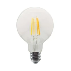 Λάμπα led Filament G95 E27 10W 230V 2700K ντιμαριζόμενη με θερμό φως 1220lm τύπου γλόμπος με διάφανο κάλυμμα