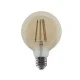 Λάμπα led σφαιρική  filament E27 10W 230V θερμό φως 2700k 1160lm 360° ντιμαριζόμενη