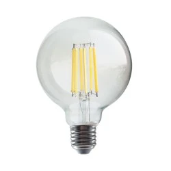 Λάμπα led filament globe G95 Ε27 12W 230V 4000k ενδιάμεσο λευκό φως 1600lumen δέσμης 360°