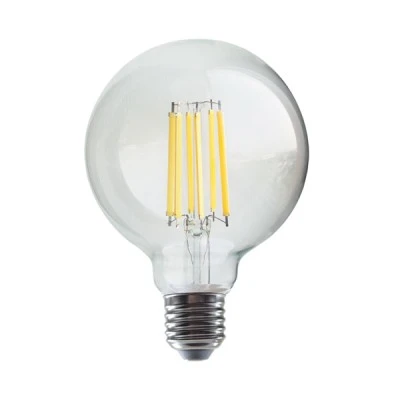 Λάμπα led filament globe G95 Ε27 12W 230V 4000k ενδιάμεσο λευκό φως 1600lumen δέσμης 360°