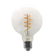 Λάμπα led Filament G95 E27 4W 230V 1800K ντιμαριζόμενη με θερμό φως 300lm τύπου γλόμπος με διάφανο κάλυμμα 