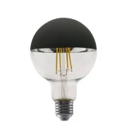 Λάμπα led filament G95 ανεστραμμένου καθρέπτου 2700k θερμό λευκό φως Ε27 8W 230V ντιμαριζόμενη με μαύρο κάλυμμα 