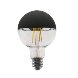 Λάμπα led filament G95 ανεστραμμένου καθρέπτου 2700k θερμό λευκό φως Ε27 8W 230V ντιμαριζόμενη με μαύρο κάλυμμα 