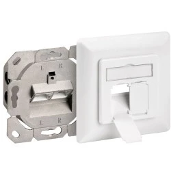 Πρίζα τοίχου χωνευτή GOOBAY CAT6a 2xRJ45 σε λευκό χρώμα