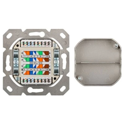 Πρίζα τοίχου χωνευτή GOOBAY CAT6a 2xRJ45 σε λευκό χρώμα