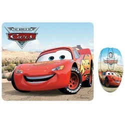 Σετ mini οπτικό ποντίκι και mousepad με μοτίβο "CARS" 1000 dpi