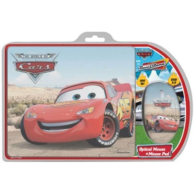 Σετ mini οπτικό ποντίκι και mousepad με μοτίβο "CARS" 1000 dpi