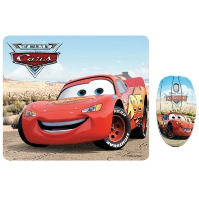 Σετ mini οπτικό ποντίκι και mousepad με μοτίβο "CARS" 1000 dpi