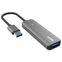 USB hub αλουμινίου 4 θυρών USB 3.2 Gen 1x1 με LED ένδειξη λειτουργίας σε γκρι χρώμα