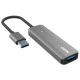 USB hub αλουμινίου 4 θυρών USB 3.2 Gen 1x1 με LED ένδειξη λειτουργίας σε γκρι χρώμα