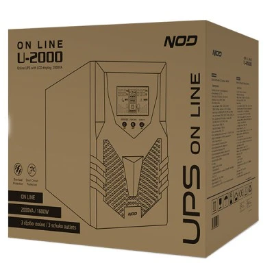 Συσκευή UPS ONLINE NOD με ισχύ 2000VA 1600W με LCD οθόνη εξοπλισμένο με 4 μπαταρίες NOD LAB 12V7.2AH & 3 πρίζες σούκο Συσκευή UPS ONLINE NOD με ισχύ 2000VA 1600W με LCD οθόνη εξοπλισμένο με 4 μπαταρίες NOD LAB 12V7.2AH & 3 πρίζες σούκο