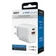 Universal οικιακός φορτιστής NOD USB-A QC3.0 & USB-C PD3.0 20W σε λευκό χρώμα